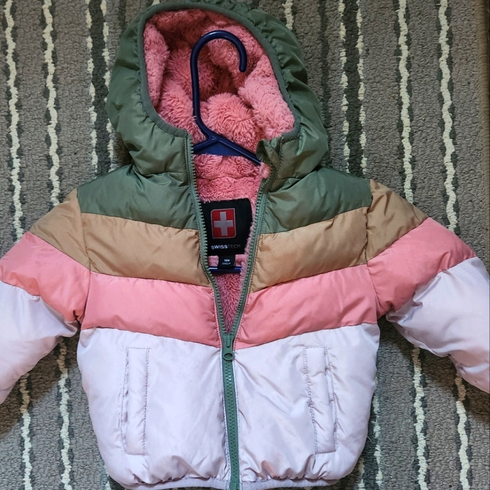 SWISS TECH PUFFER COAT FUR LINED- 18 MONTH - Picture 2 of 8